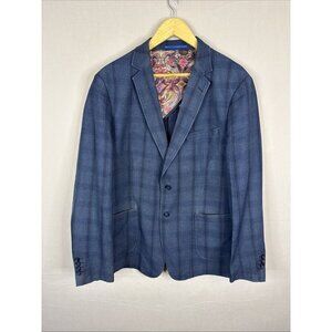 Sondergaard Copenhagen Blue Plaid Slim Fit Blazer‎ Jacket Men 44L